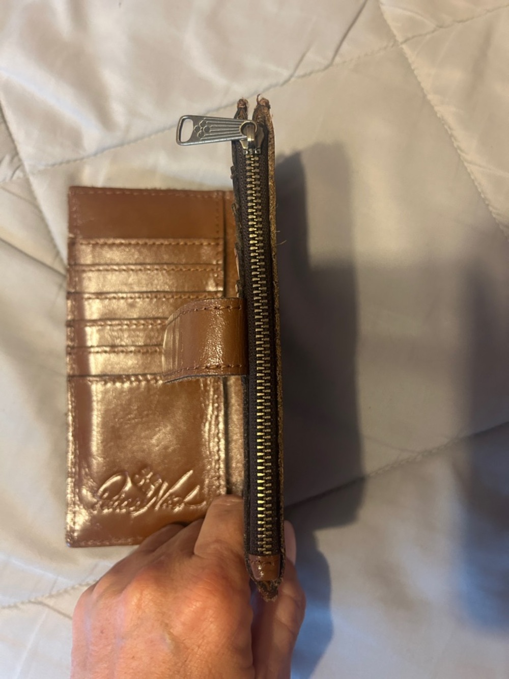 Patricia Nash Brown Leather Map-Print Snap Wallet - Picture 5 of 5